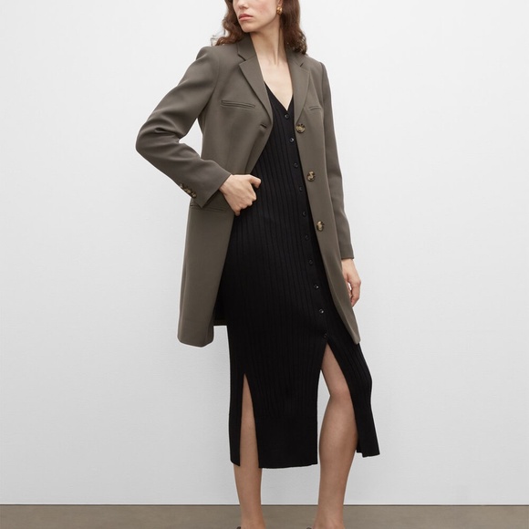 Three-Button Coat - New With Tags - NEVER WORN - Black Olive - Picture 1 of 5